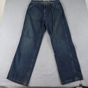 Express Jeans Mens 34x34 Precision Fit Wide Leg Worker Cotton Denim Blue